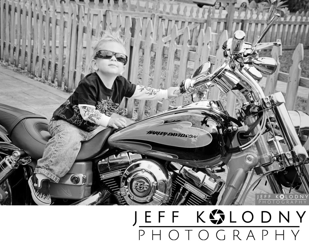 Cool kid on his Harley