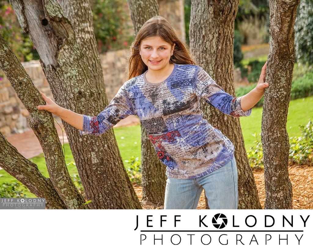Pre-bat mitzvah portrait at Parkland Country Club.
