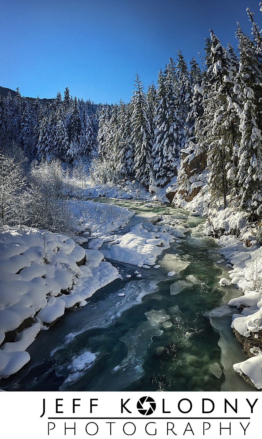 Whistler Winter River Photography | Scenic Ski Art