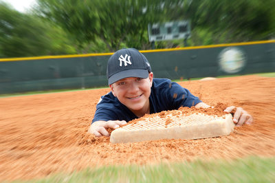 SAFE at home plate at a Boca Raton mitzvah pre-shoot