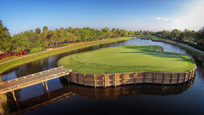 Beautiful putting green island at Mizner Country Club