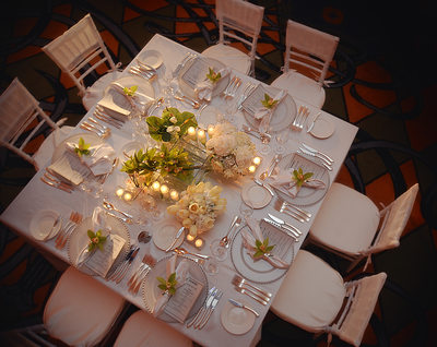 A unique table photo, taken it a corporate event.