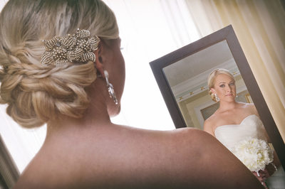 Bride in Mirror at The Breakers.