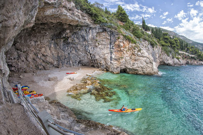 Ocean Cave on the Adriatic sea. Dubrovnik, Croatia