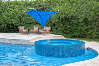Custom swimming pool at a South Florida home.