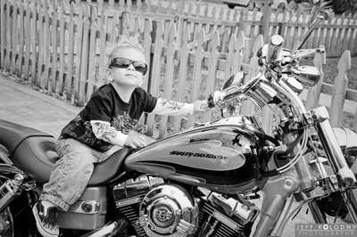 Cool kid on his Harley