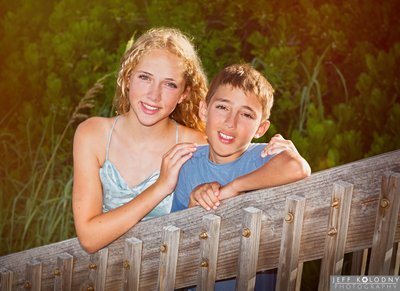 Brother and Sister at the beach