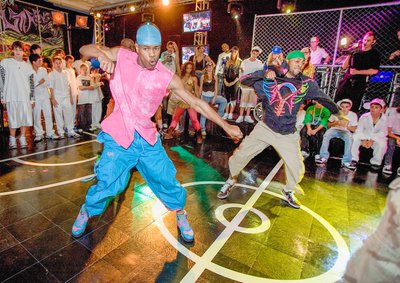 Mitzvah dancers in action