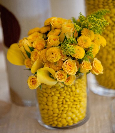 Miami Bar Mitzvah Decor | Yellow M&M Theme