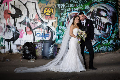 Graffitti wedding day photos in Philadelphia. 