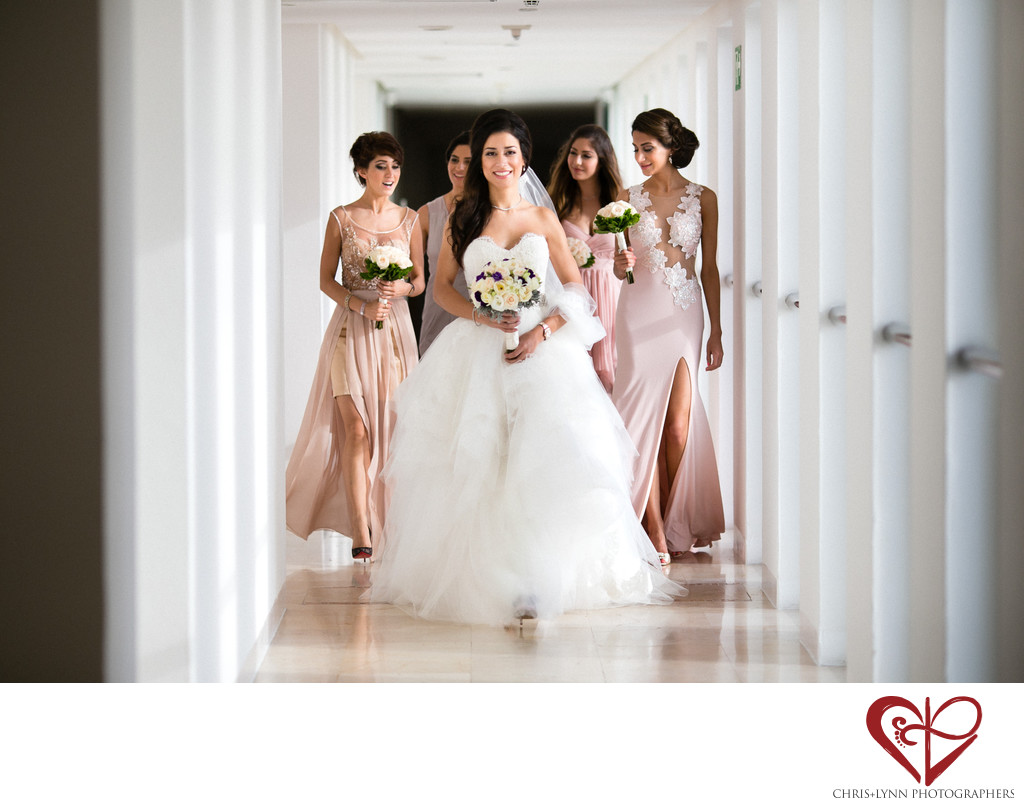 Bride and bridesmaids at Le Blanc Resort Cancun