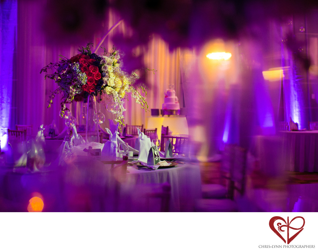 Purple and Pink Reception Decor, Le Blanc Hotel Wedding