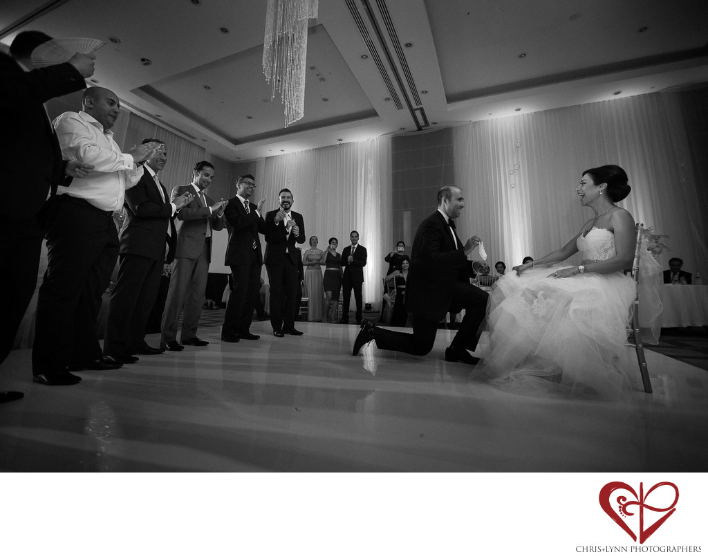 Garter Toss at Cancun Wedding Reception, Le Blanc Resort