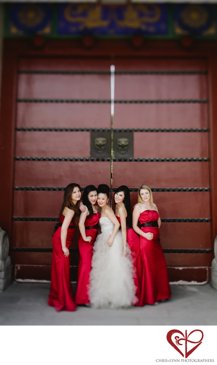 China Destination Wedding, Bridesmaids Photo