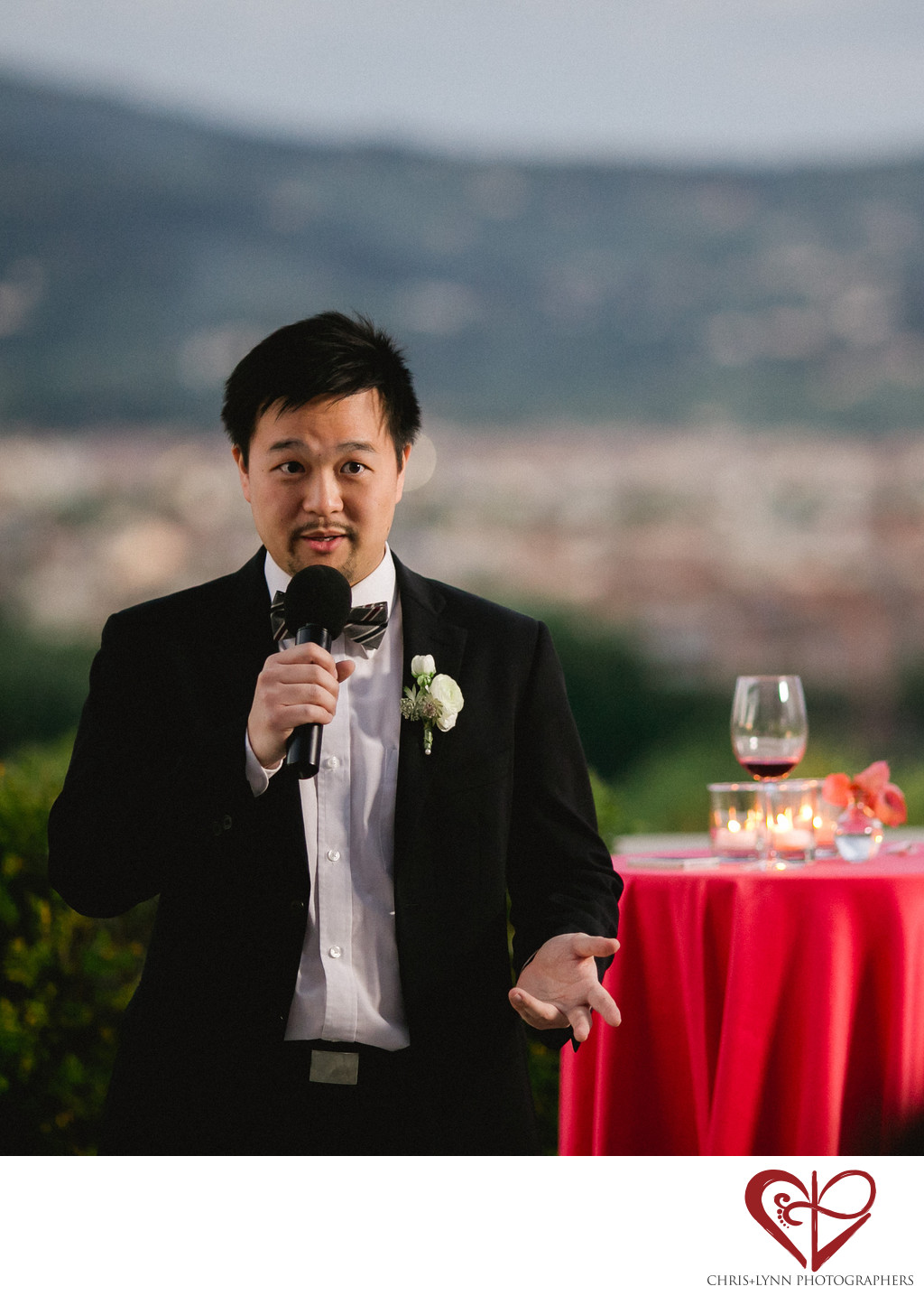 Villa La Vedetta Wedding reception, groomsmen speech