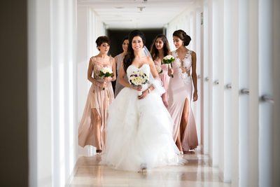 Bride and bridesmaids at Le Blanc Resort Cancun