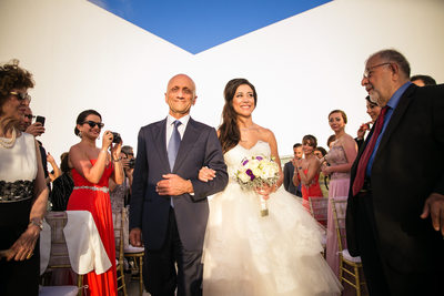 Bride & Father Walk Down Aisle, Le Blanc Wedding