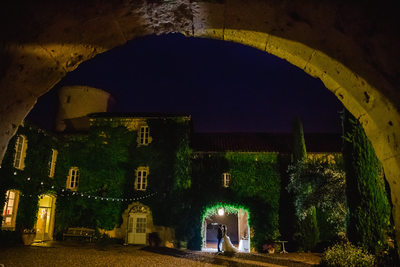 French Chateau Wedding Pictures at Night
