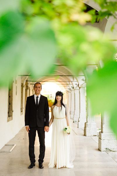 Vineyard Wedding Bride and Groom Photo