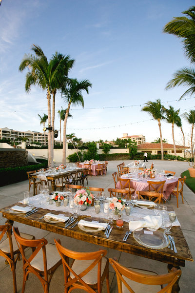 Club Campestre Beach Wedding Reception, Tablescapes