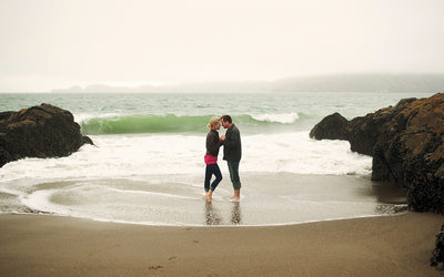 Romantic Beach Engagement Picture