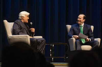 Jay Leno interviewed on stage at Eminent Series Event in San Jose