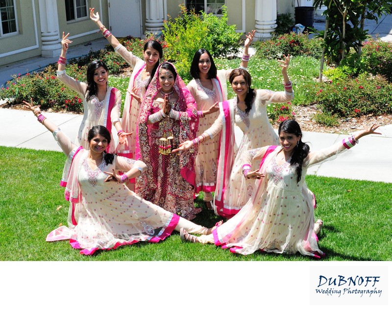 Bollywood Girls Posing For Their San Francisco Indian Wedding Pictures