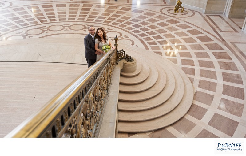 Top View of Grand Staircase at SF City Hall - Floor Patterns
