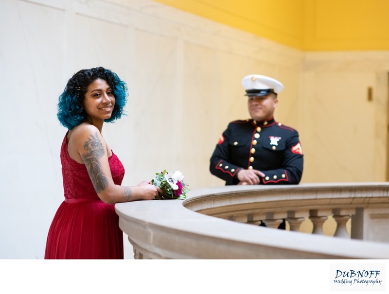 Military wedding at San Francisco city hall