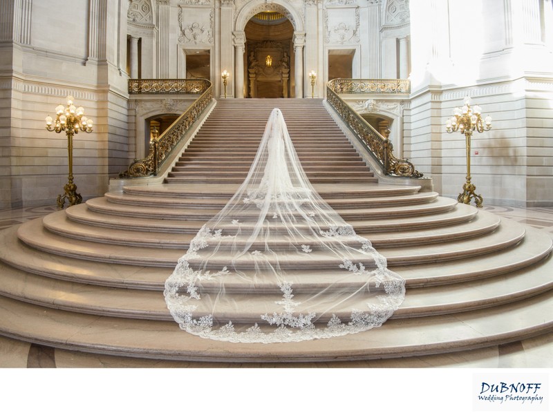 Incredible Veil on the Grand Staircase at San Francisco city hall