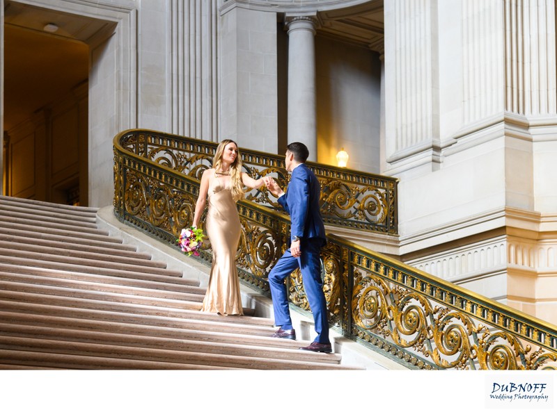 Grand Staircase at San Francisco city hall - Golden Hour