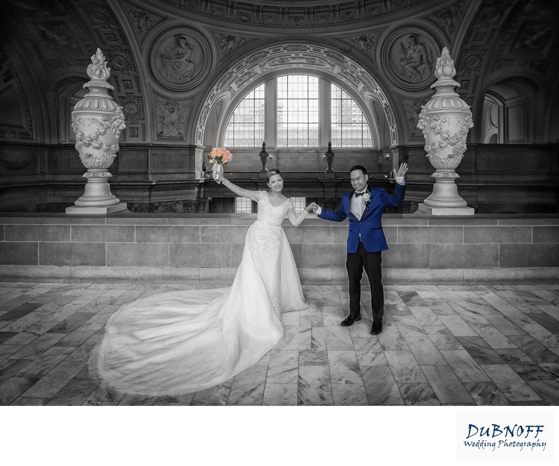 Special effect wedding photography at SF City Hall
