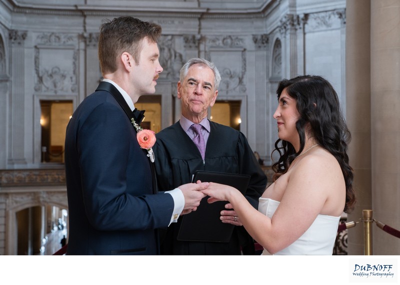 Ring Exchange at San Francisco city hall wedding - photography