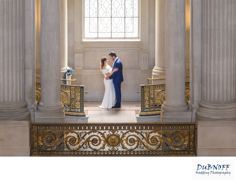 Wedding photography at San Francisco city hall featuring Architecture