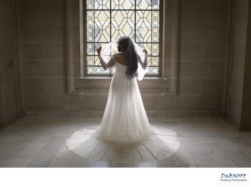 SF City Hall Bride Silhouette Wedding Photographers 