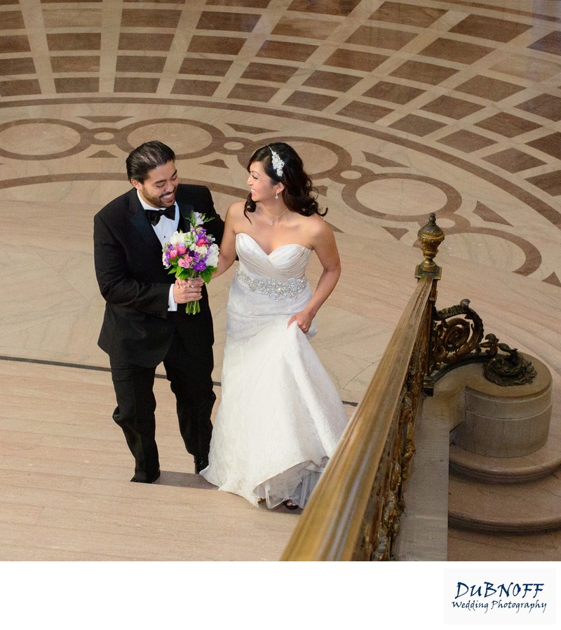 San Francisco city hall wedding plus the Palace of Fine Arts