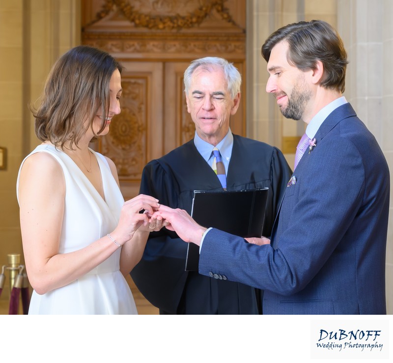San Francisco city hall wedding ceremony with Officiant