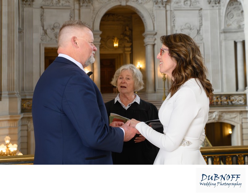 Civil ceremony at the Mayor's Balcony at SF City Hall