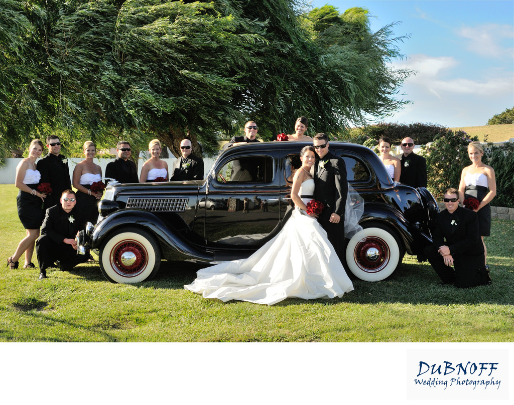 classic car bridal party