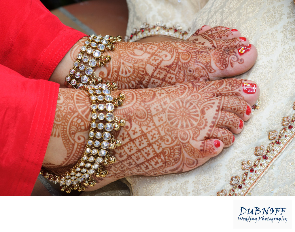 henna jewels feet for San Francisco Indian Wedding