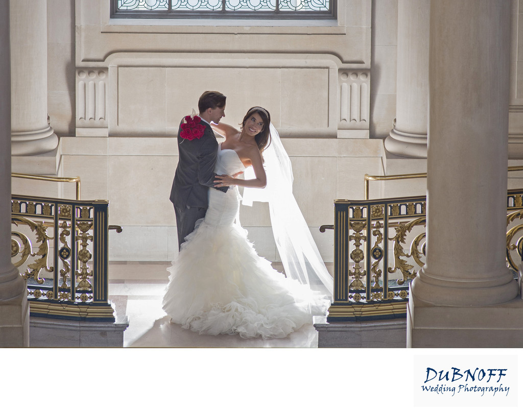 backlit wedding Photography Image San Francisco City Hall
