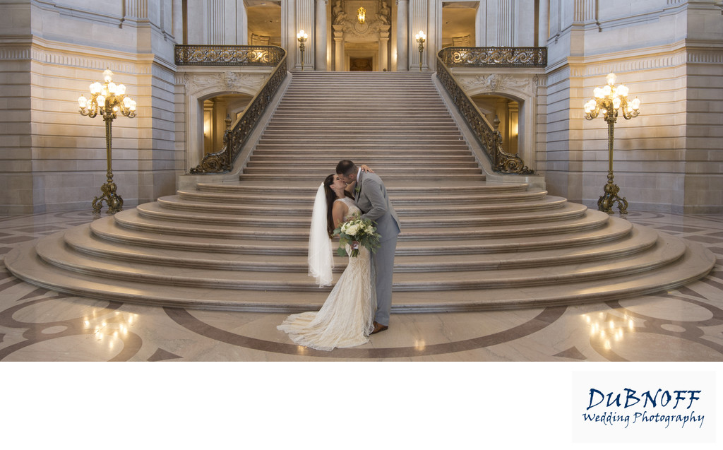 San Francisco City Hall Wedding Photographer - Grand Staircase