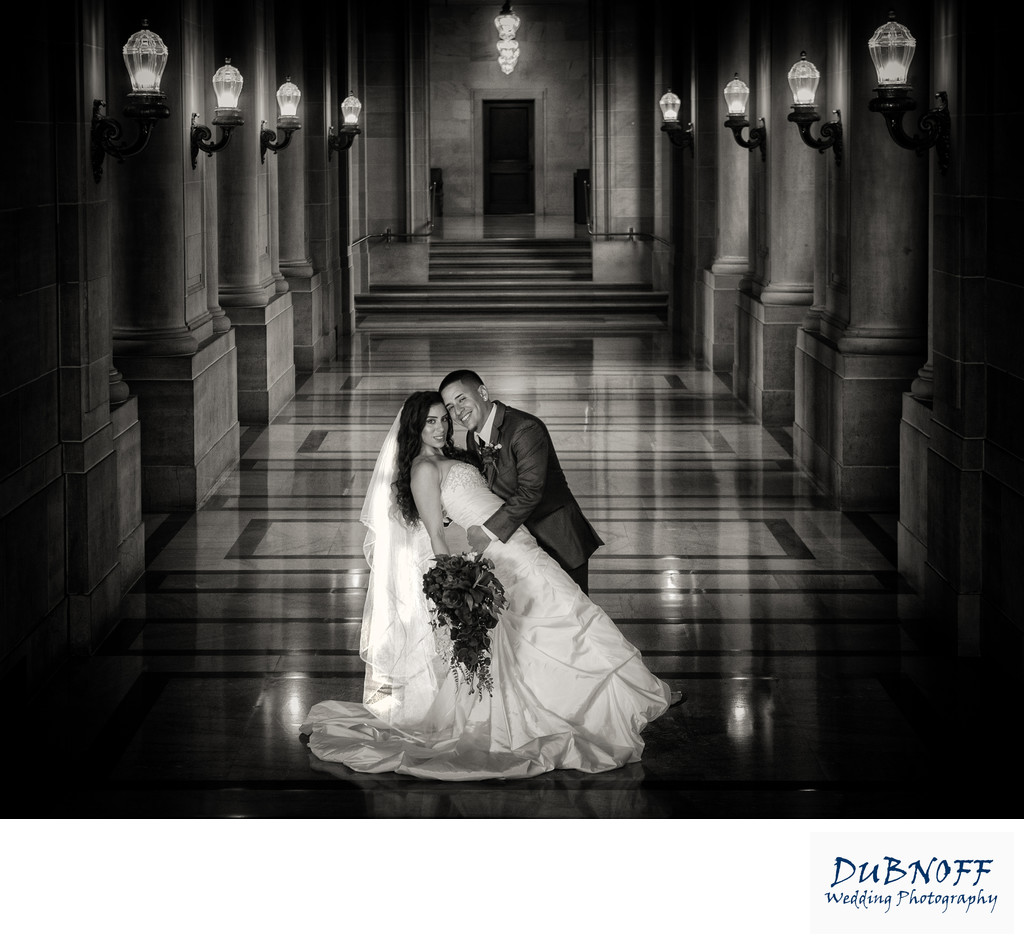 San Francisco City Hall Wedding Photographers - Hallway Image
