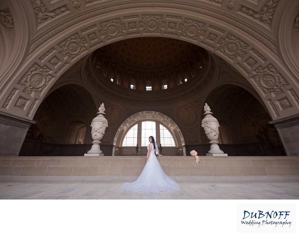 Wide Angle Wedding Photography with Asian SF Bride