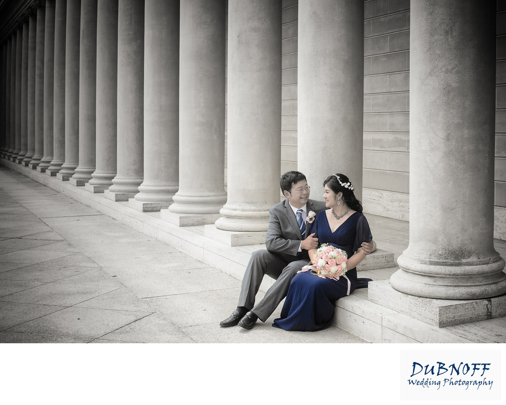 Precious Moment at the Legion of Honor with Newlywed Asian Couple
