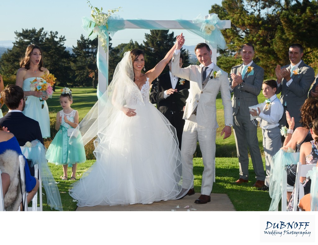Bay Area Wedding Ceremony Celebration with Bride and Groom