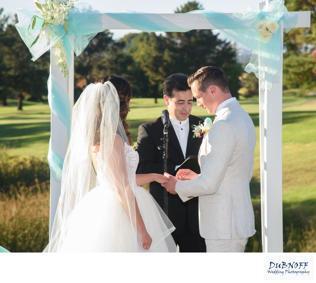 Ring Exchange at this Bay Area Wedding at Boundary Oaks in Walnut Creek