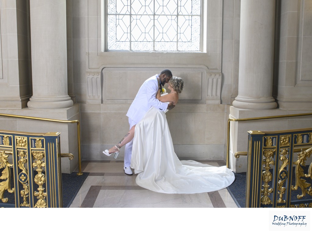 Dance dip post at San Francisco city hall elopement