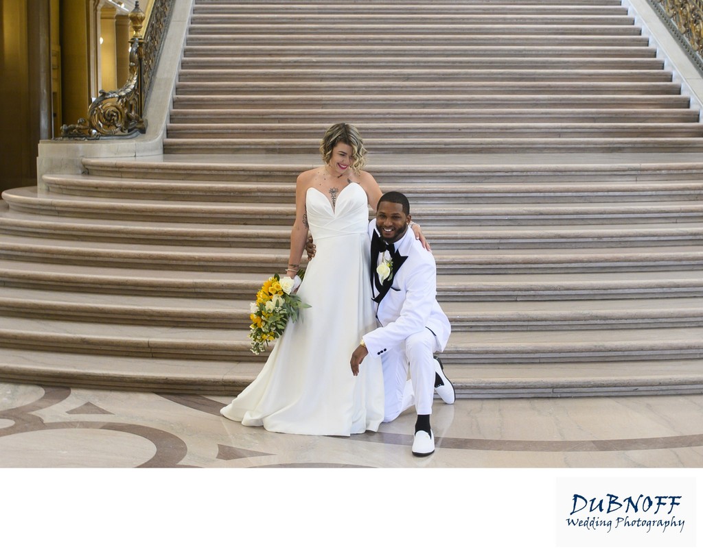 Grand Staircase photo pose at SF City Hall