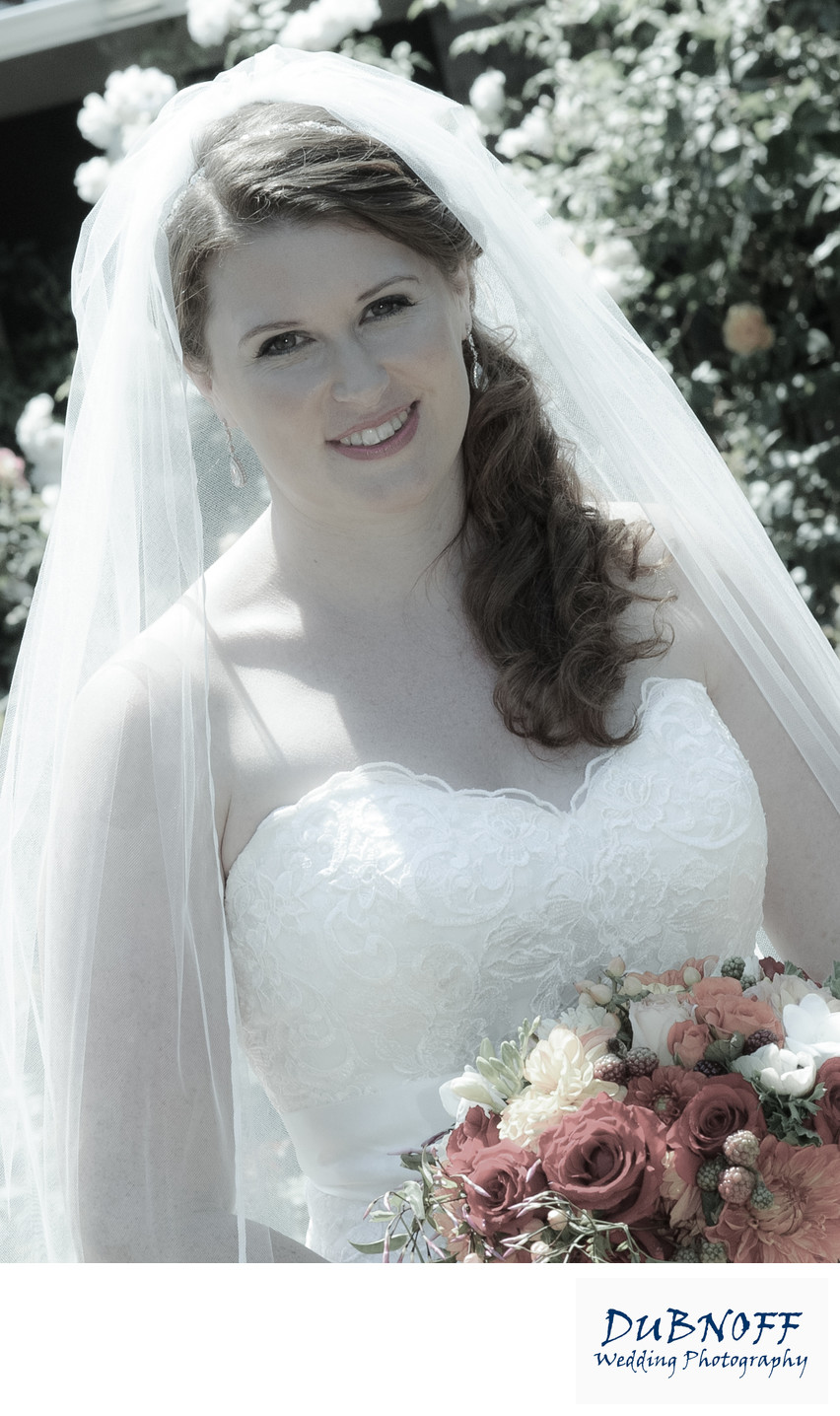 Lovely Bride with Flowers in the San Francisco Bay Area